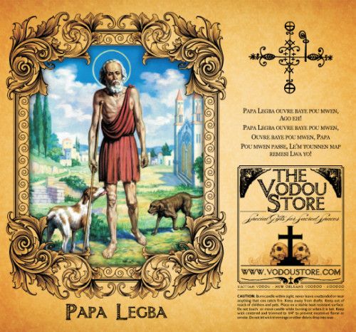 Papa Legba Lwa 7 Day Candle Label Vodou Voodoo  