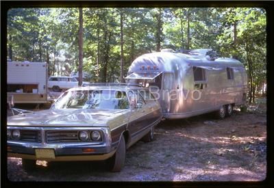   Vintage Kodachrome Slide c.1972 Airstream Trailer and Station Wagon