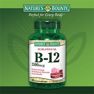 Natures Bounty Sublingual Vitamin B 12 2500 mcg 250 ct 074312038723 