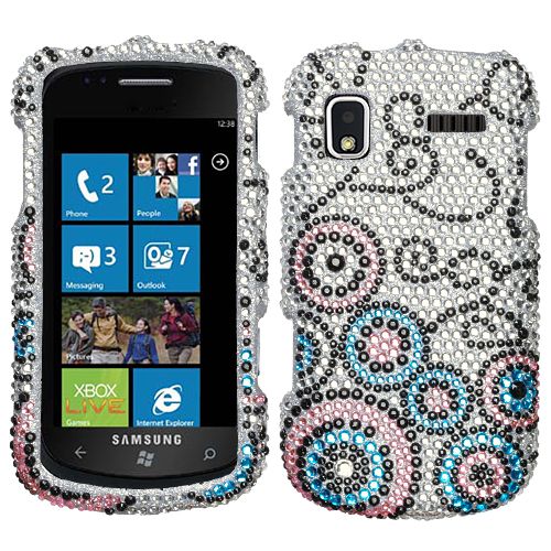 AT&T Samsung Focus Cell Phone Bubble Flow Crystal Full Bling Stone 