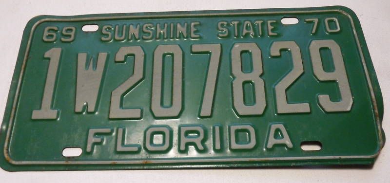 vintage Florida License Plate 1969 to 1970s lot  