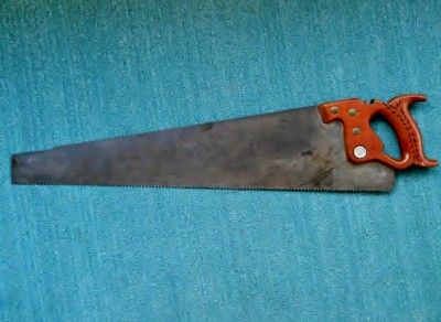 VINTAGE SIMONDS STRAIGHT BACK # 71 HAND SAW BLUE RIBBON  