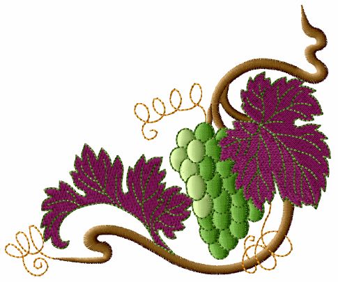 Grape Vines machine embroidery designs set 5x7 hoop  