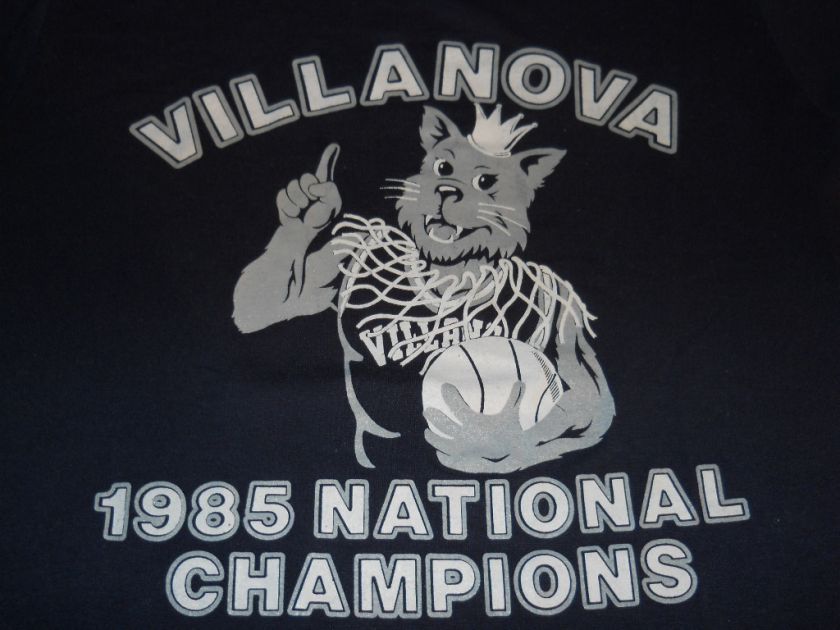 vtg VILLANOVA UNIV BASKETBALL 1986 CHAMPS t shirt M  