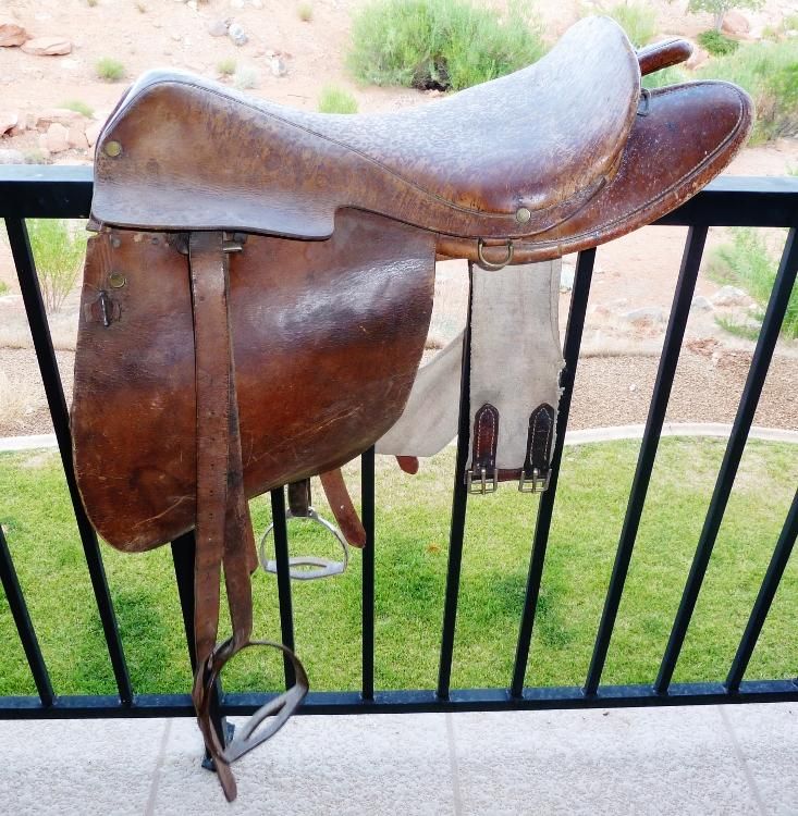 Vintage 18 Equestrian Brown Leather English Saddle  