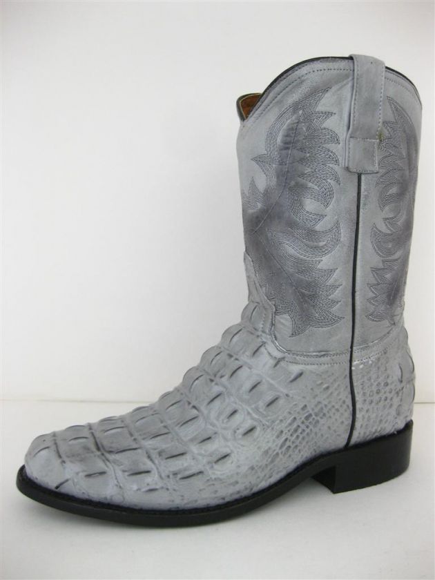 CROCODILE ALLIGATOR ROPER COWBOY DRESS BOOTS ROUND TOE  