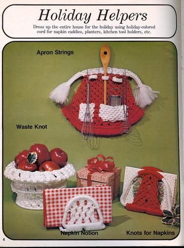 MACRAME NECESSITIES Pattern Book~KITCHEN GADGETS MIRRORS CLOCKS~DESK 