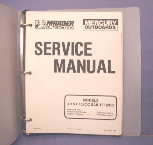 1990 Mercury Mariner 4 & 5 HP, 102cc Service Manual  