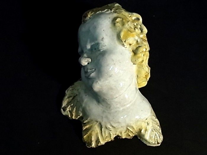 BEAUTIFUL UNIQUE CHERUB ANGEL SIGNED SF GMUNDEN AUSTRIA ART POTTERY 