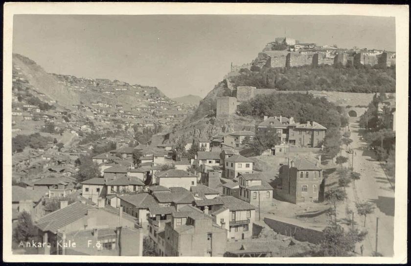 turkey, ANKARA, Kale, Partial View (1930s) RPPC  