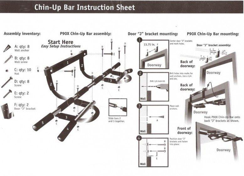 NEW Chin Up Pull Up Doorway Gym Multi Function Iron Bar  