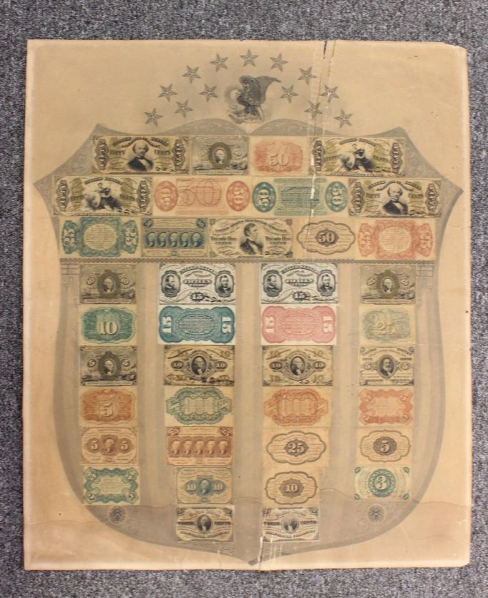   Fractional Currency Shield Treasury Department 39 Pieces Eagle Stars