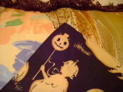 Handmade Vintage Fabrics HALLOWEEN Pillow Cover Unique  