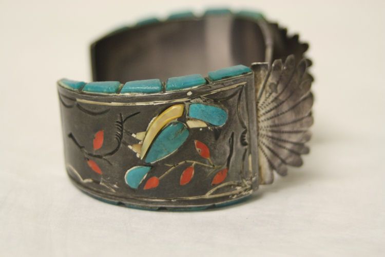 VTG Navajo H. Spencer Sterling Silver & Turquoise Watch Band Amazing