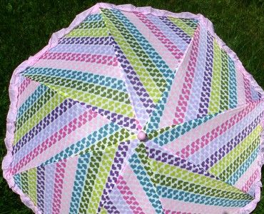 Pastel HEART Rain Sun 34 Arc KIDS Umbrella NEW Ruffle  