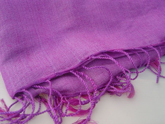 Water Shawl Pashmina Purple Color Handmade in NEPAL  