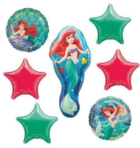 ARIEL LITTLE MERMAID Birthday Party (7) Balloons KIT  