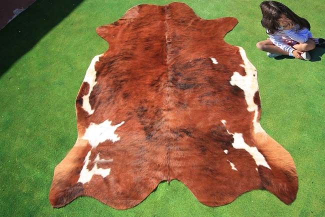 New Cowhide Rug Cowskin Cow Hide Skin Leather Bull Carpet Throw 