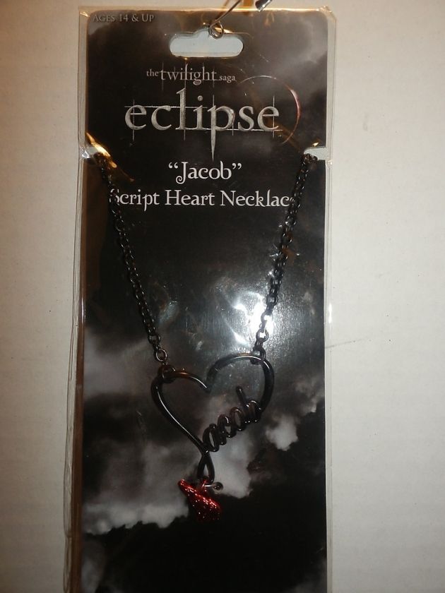 TWILIGHT ECLIPSE JACOB SCRIPT HEART NECKLACE  