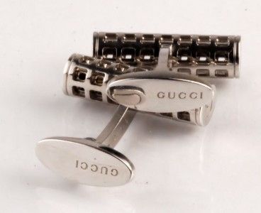 Brand New 18K White Gold Gucci Cufflinks  