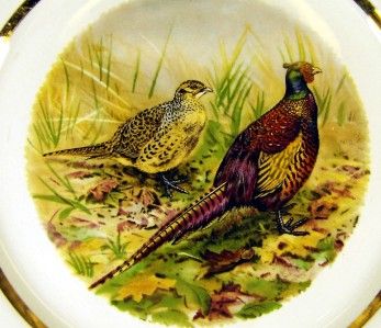 ROYAL TUDOR WARE 10 INCH PLATE   PHEASANTS/GILT  