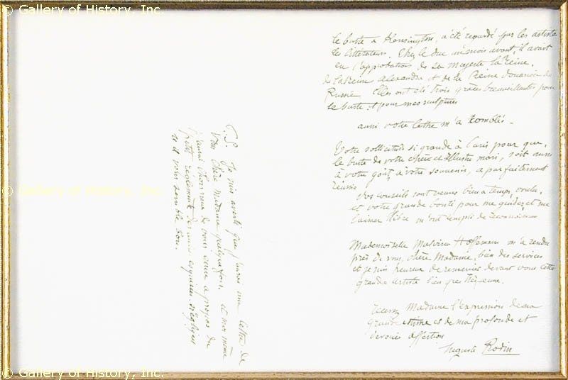 AUGUSTE RODIN   AUTOGRAPH LETTER SIGNED 02/15/1915  