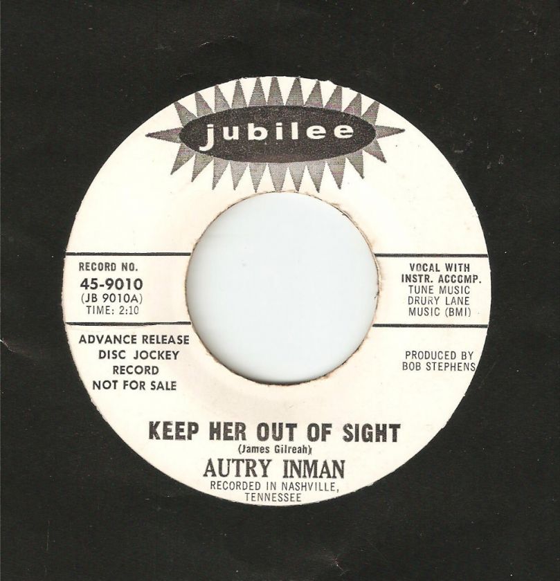 Autry Inman 45 Keep Her Out of Sight (Country) VG+  