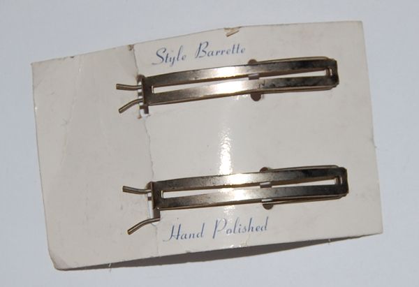 VINTAGE DEAD STOCK METAL BARRETTES ORIGINAL CARD NOS  