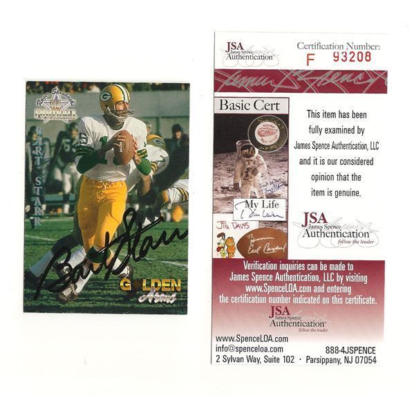 PACKERS Bart Starr signed card 1994 AUTO JSA COA  