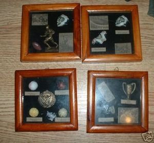 sports Shadowbox picture wall hang Football Baseball  