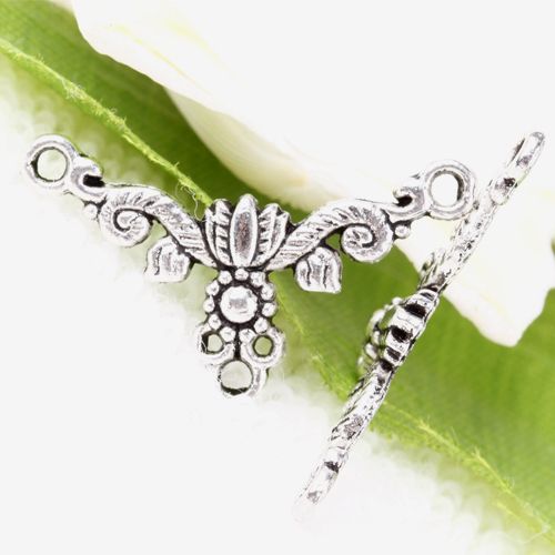 40pc Tibetan Silver Floral Links Connetors F11598  