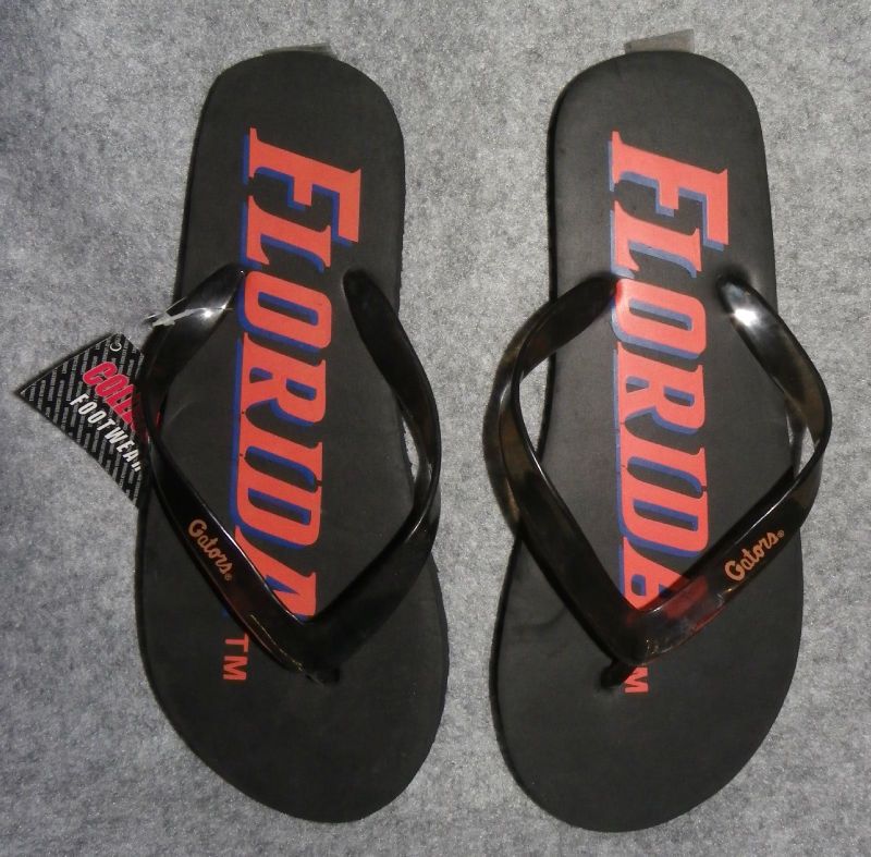 NWT FLORIDA GATORS Womens Orange Black Flip Flops Sandals Size 7 8 9 