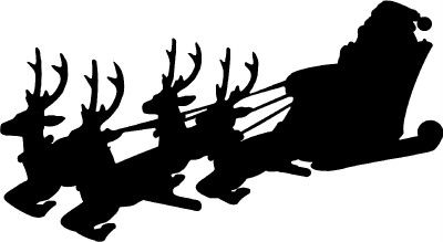 Santa Sleigh Christmas Wall Sticker Vinyl Decal Decor  