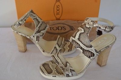 NIB TODS $695 PYTHON SOPHIE BIKINI SANDALS SHOES~40.5  