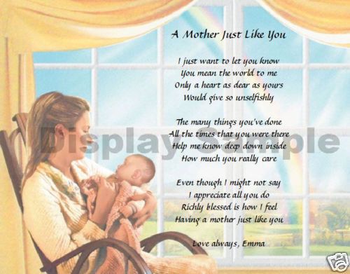 Personalized Poem for Mom Birthday or Mothers Day Gift  