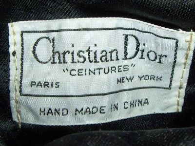 Vintage CHRISTIAN DIOR CEINTURES Black Micro Seed Beaded Drawstring 