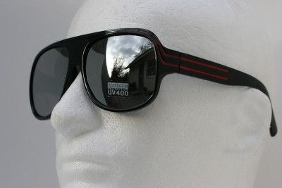 MIRROR Black red Millionaire rapper Stunner Sunglasses  