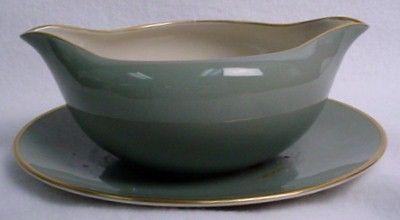 FLINTRIDGE china SYLVAN sage green GRAVY BOAT  