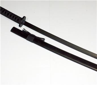 WAKIZASHI Japanese 28 Wood Practice Black LARP SHORT SWORD New