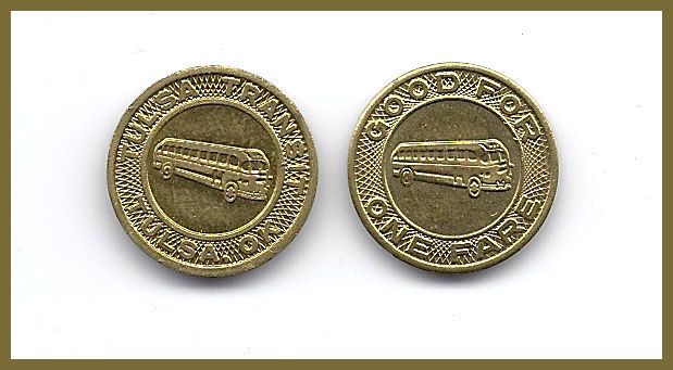 ONE) TOKEN OK 860 U TULSA TRANSIT / ONE FARE 16mm BRASS  