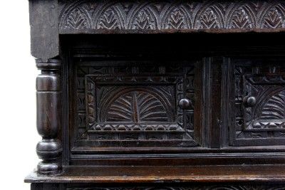 RARE 17TH CENTURY ENGLISH OAK COURT CUPBOARD CIRCA 1680  