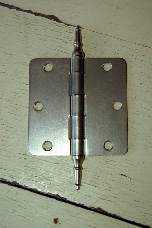 Satin Nickel 4X4X1/4 Interior Hinge With Steeple Tip  