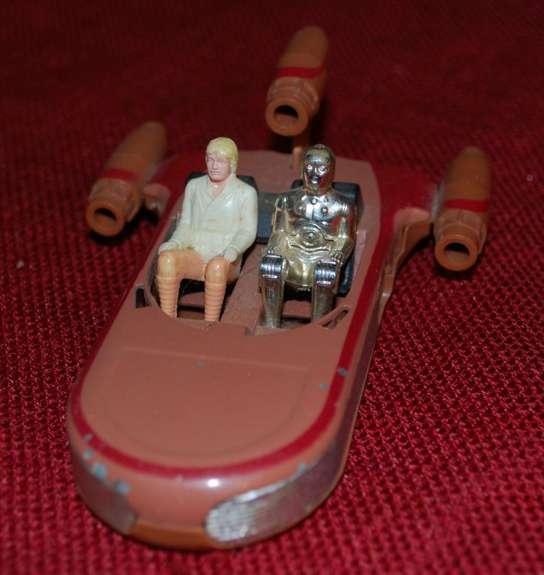 Vintage Star Wars Luke Skywalker and C3PO Landspeeder 1978  