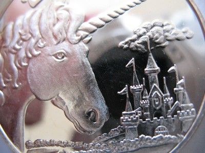 OZ.999 PURE SILVER CROWN IMPRESSIONS UNICORN MYTHOLOGICAL LEGENDS 