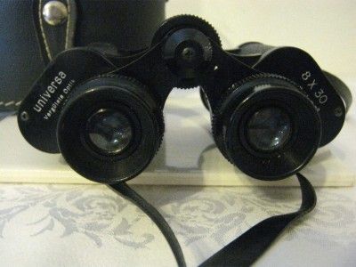 Vintage German Universa Vergutete Optix 8 x 30 Binoculars Leather Case 