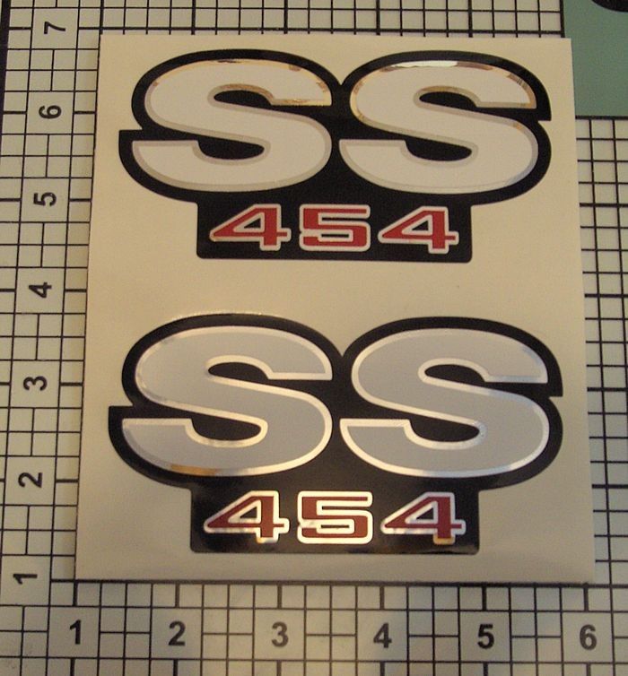 SS Decals 454 Camaro Chrome Red Black White Fender NICE  