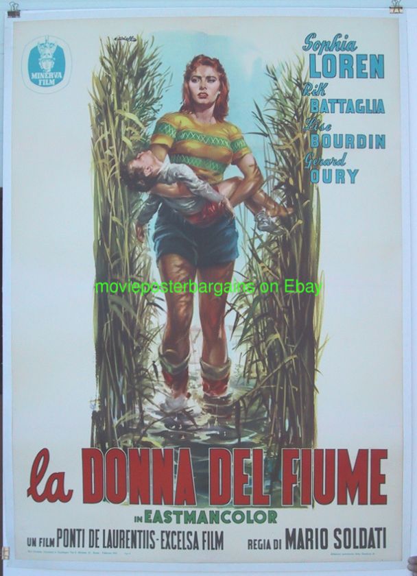 THE RIVER GIRL MOVIE POSTER SOPHIA LOREN 1955 VERY RARE  