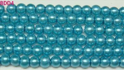 3mm Faux Glass Pearl Loose simulated Beads Blue Round Charm Fit 