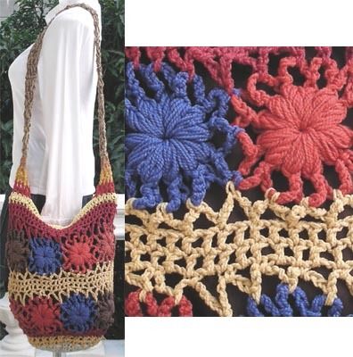 Handmade Crochet KNIT Zipper Sling Shoulder Bag S134  