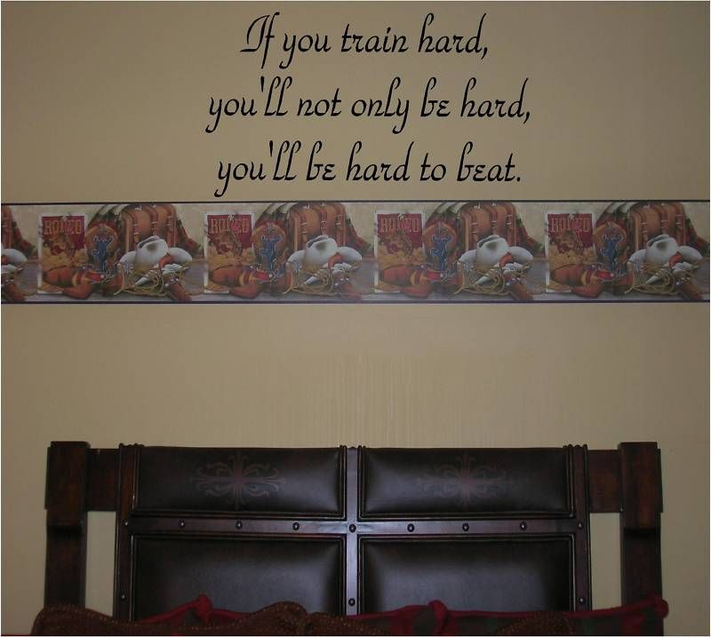 sports quote train hardhard to beat  wall sticker  